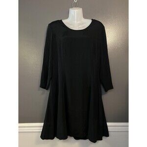 Vintage Marnie West Dress Womens 11 Black A-Line Corset Tie Back Made USA 90s